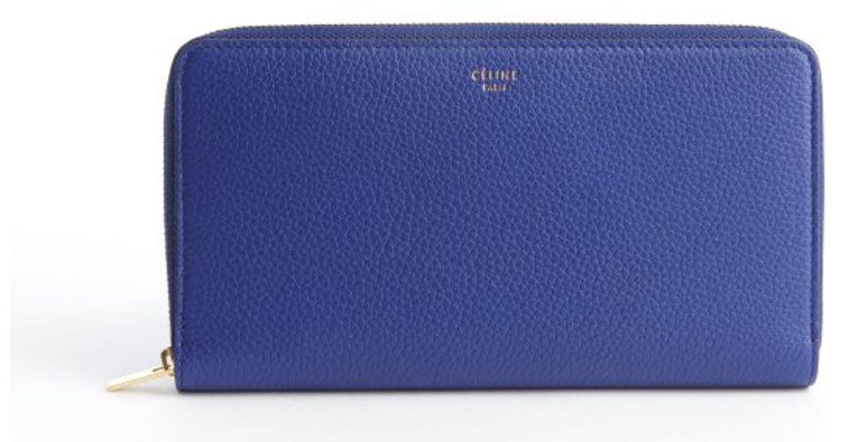 Cline Cobalt Leather Zipper Continental Wallet in Blue (cobalt ...