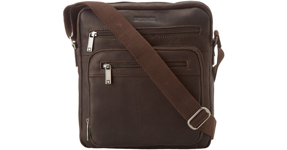 Lyst Kenneth Cole Reaction Columbian Leather 2 25 Single Gusset Lyst Kenneth Cole Reaction Columbian Leather 2 25 Single Gusset Top Zip Day Bag In Brown For Men