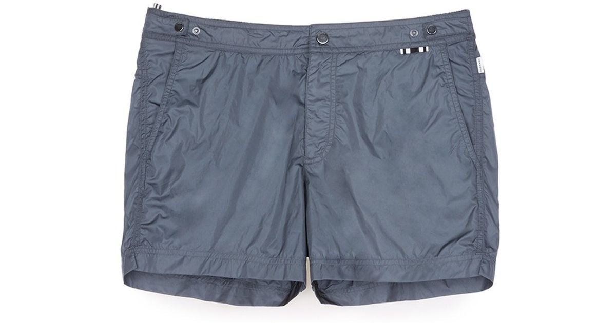 Download Danward Solid Flat Front Elastic Back Swim Shorts in Gray ...