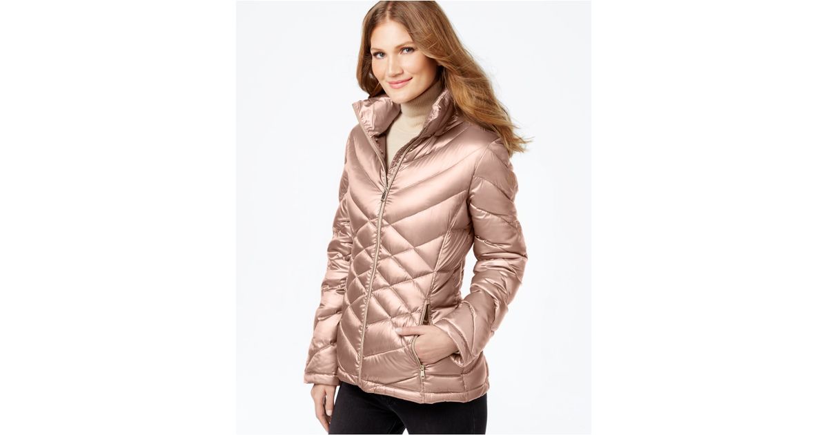 Lyst - Calvin Klein Quilted Packable Down Puffer Coat in Pink