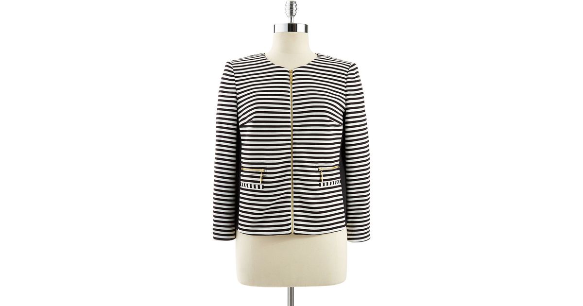 Ivanka Trump Natural Striped Fashion Jacket Lyst