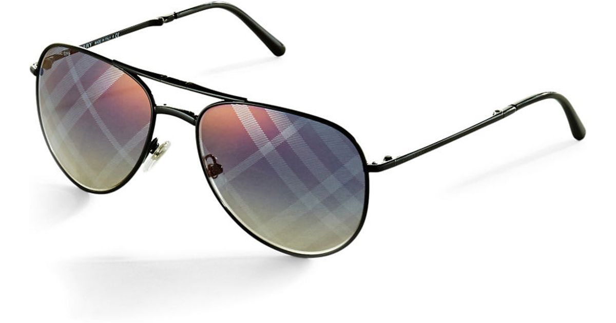 Lyst - Burberry Folding Aviator Sunglasses in Black for Men