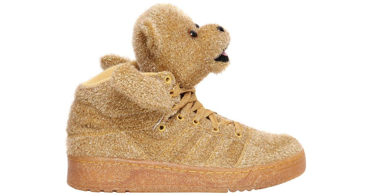 Lyst - Jeremy Scott for adidas Bear Synthetic Lame High Sneakers in