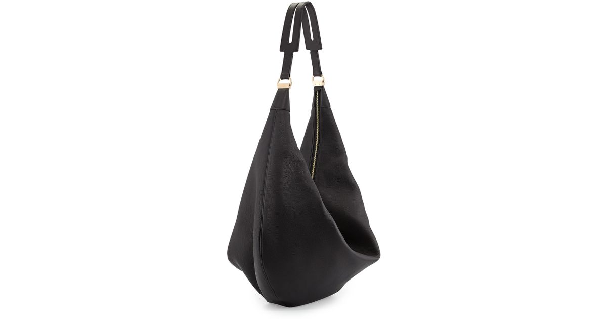 Lyst - The row Sling 15 Grained Leather Hobo Bag in Black