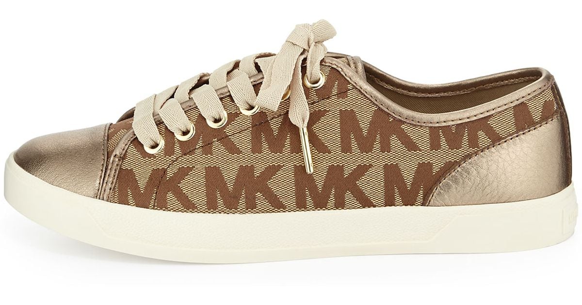 Lyst - MICHAEL Michael Kors Mk Logo City Sneaker in Brown