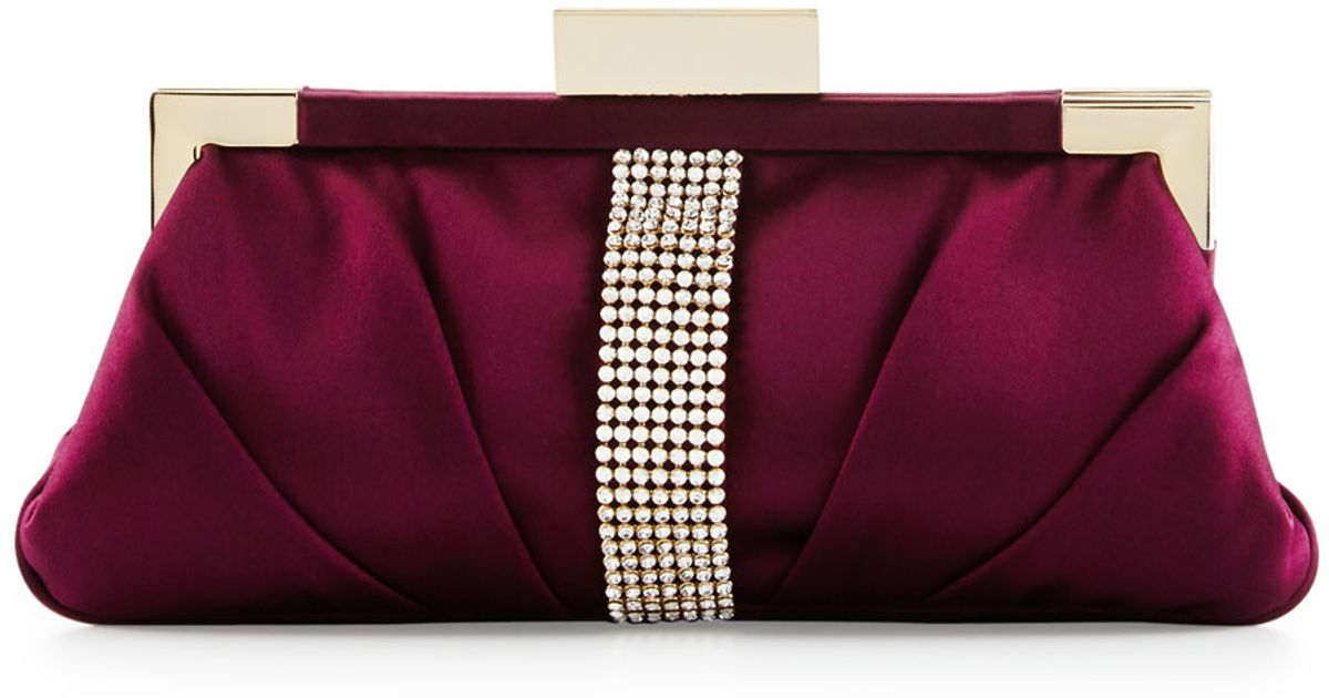Lyst Badgley Mischka Aurore Embellished Evening Clutch Bag In Purple