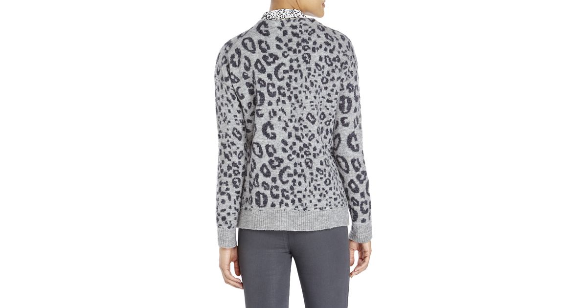 grey leopard print sweater