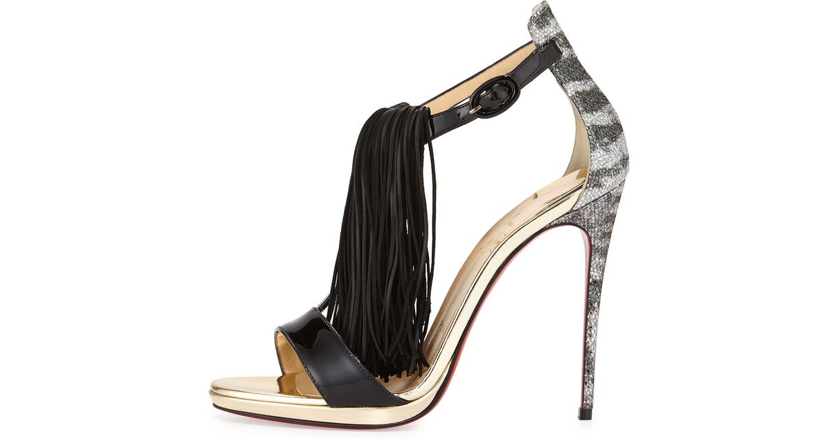 best christian louboutin replica sites - Christian louboutin Casanovella Fringe \u0026amp; Glitter Red Sole Sandal ...