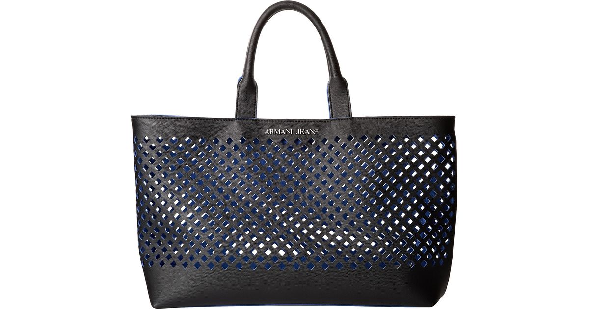 Lyst Armani Jeans Perforated Tote Bag In Blue