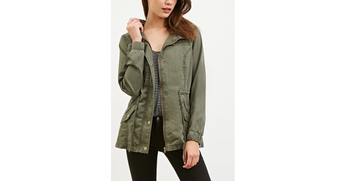 womens olive green utility jacket