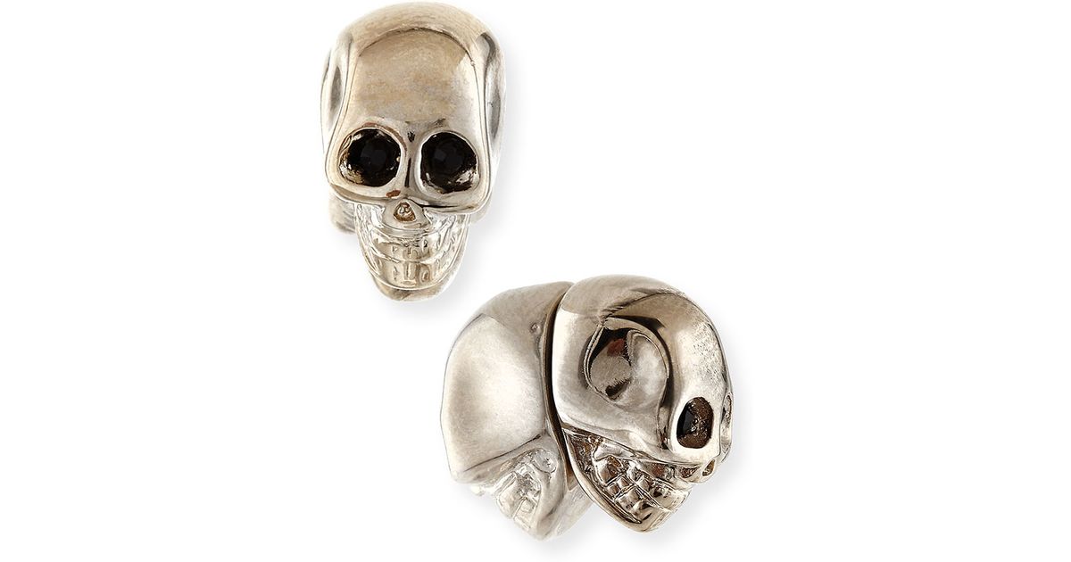 Lyst Givenchy Br Skull Stud Earrings In Metallic