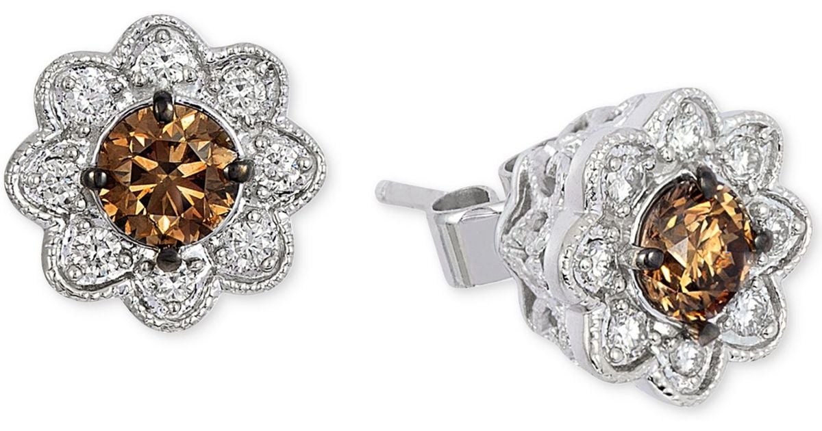 Le vian Chocolatier® Chocolate Deco Estate Diamond Flower Stud Earrings