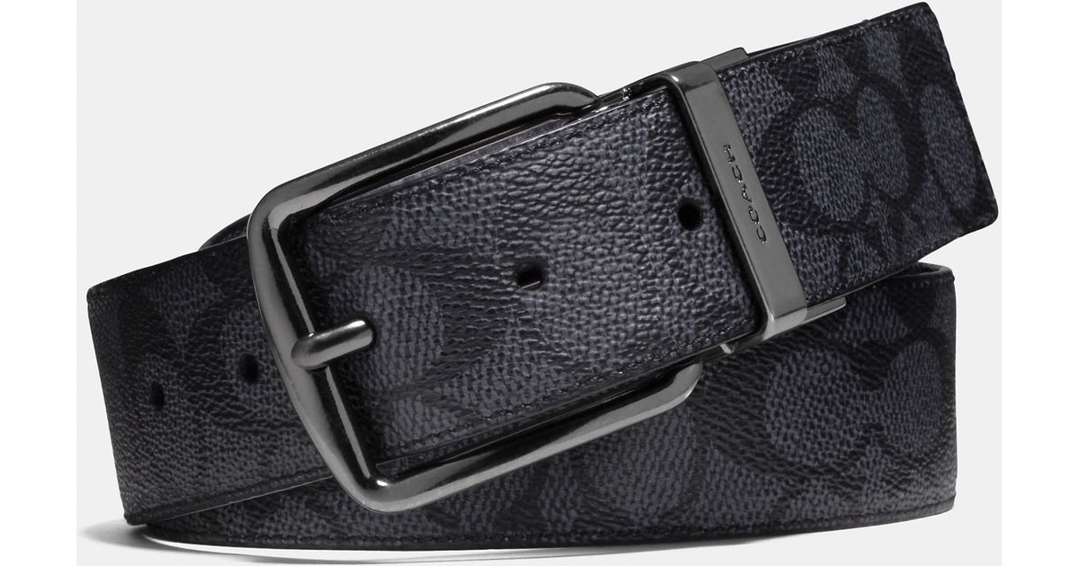 Coach Wide Harness Cut-to-size Reversible Signature Belt in Gray for Men | Lyst