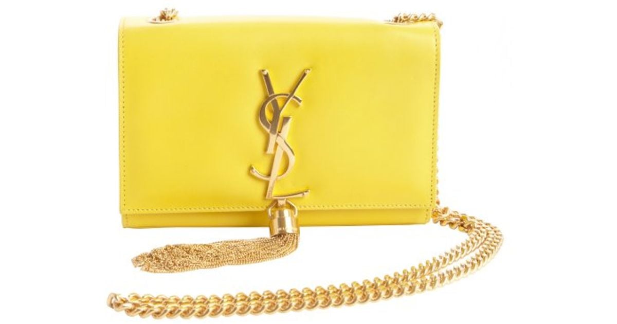 Lyst Saint Lau Sunburst Yellow Leather Ysl Detail Braided Lyst Saint Lau Sunburst Yellow Leather Ysl Detail Braided Chain Shoulder Bag In