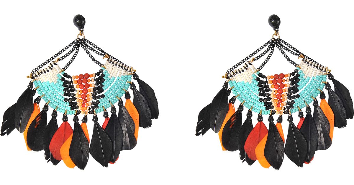 Lyst Gas Bijoux Stephania Feather Earrings