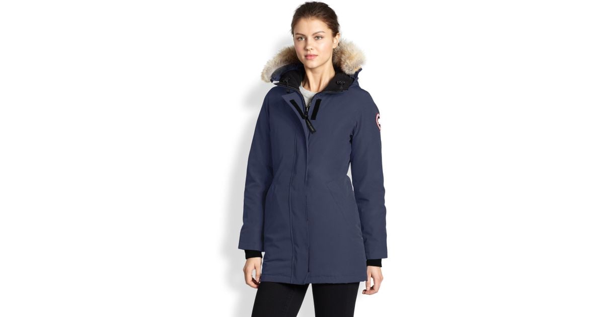 Canada Goose hats sale official - Canada goose Fur-trimmed Down-filled Victoria Parka in Blue ...