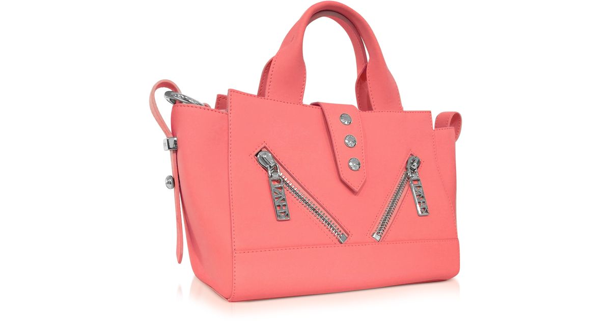 Kenzo Neon Pink Gommato Leather Mini Kalifornia Bag in Pink | Lyst