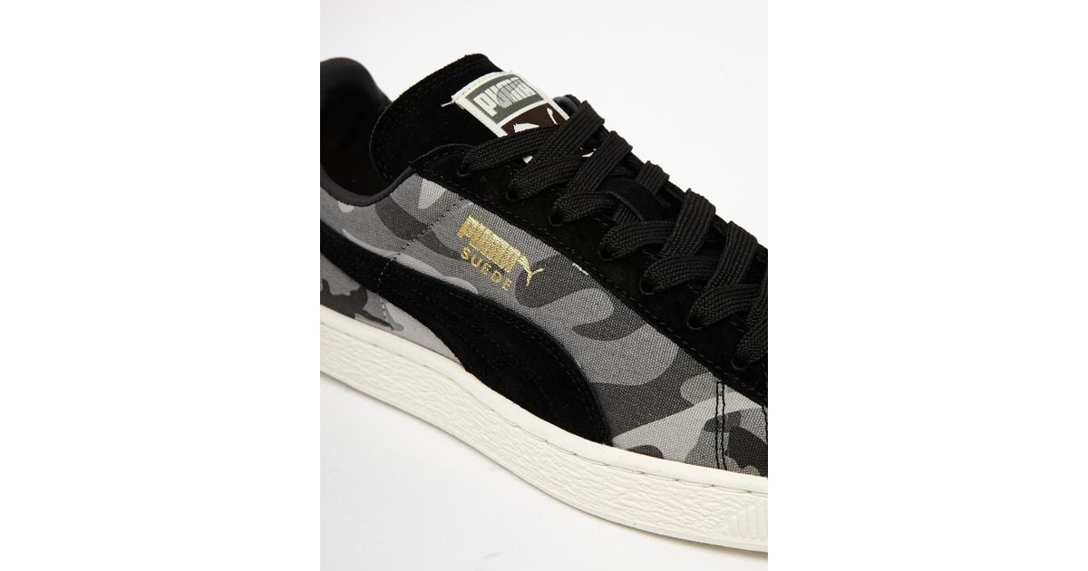 puma suede black army
