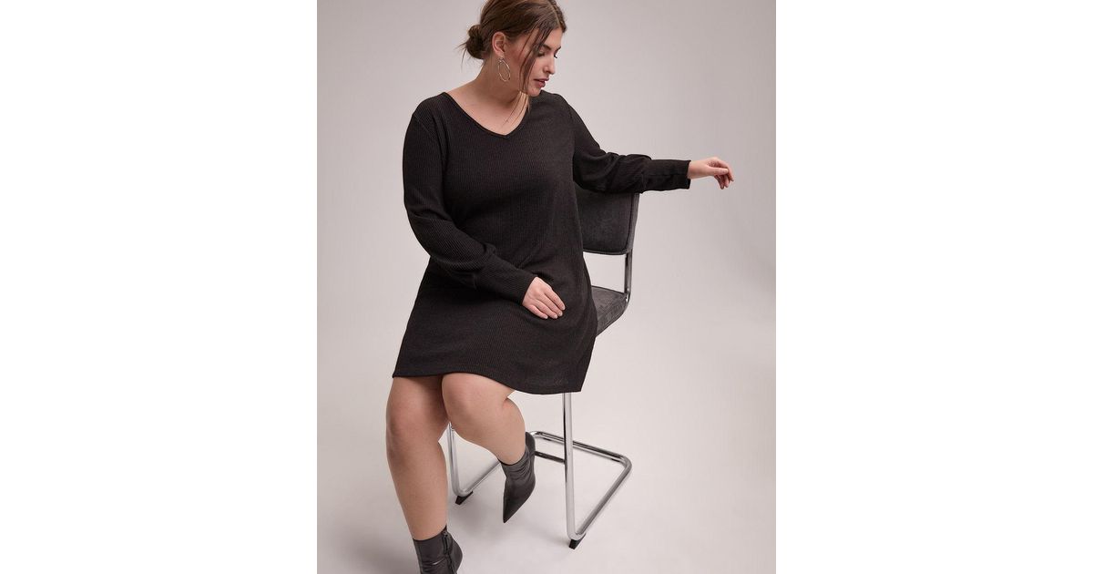 Black Dress with Puffy Sleeves
