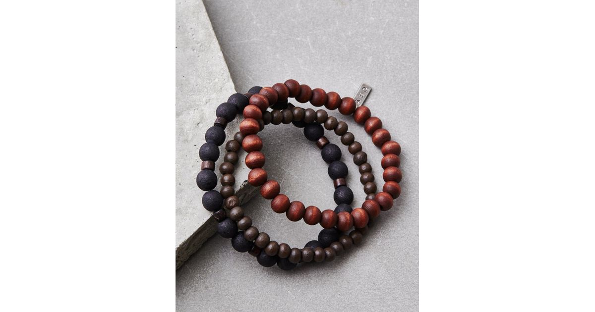 Lyst American Eagle Black Brown Bead Bracelet Set In