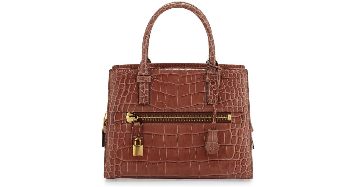 Lyst Tom Ford Charlotte Alligator Tote Bag In Brown