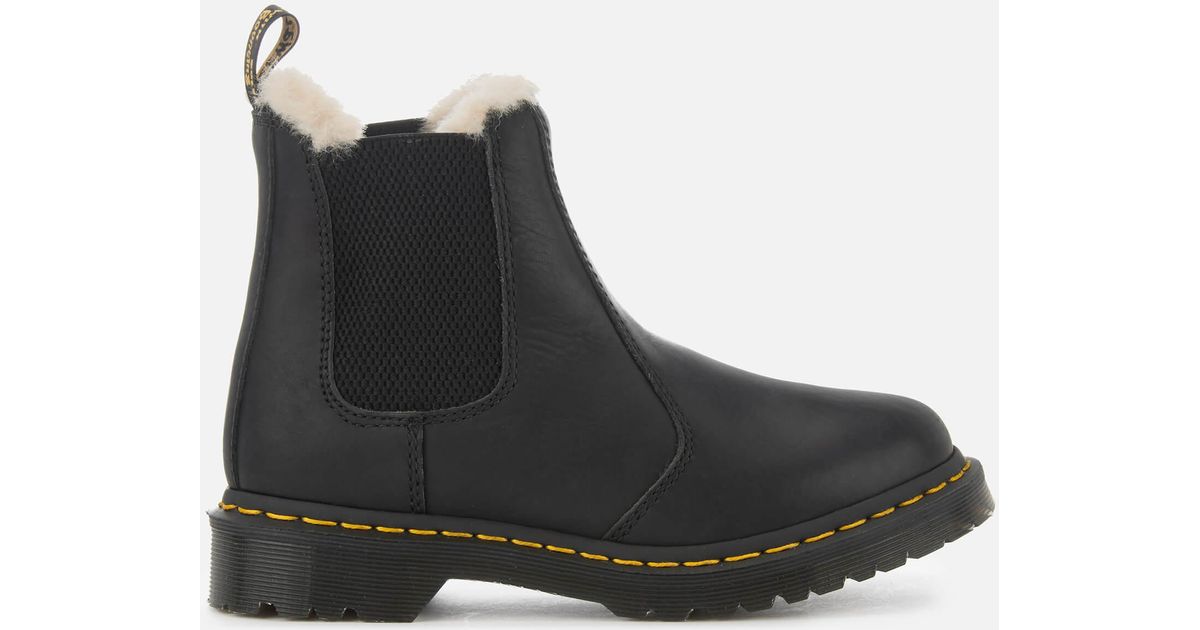dr martens fur lined leonore black
