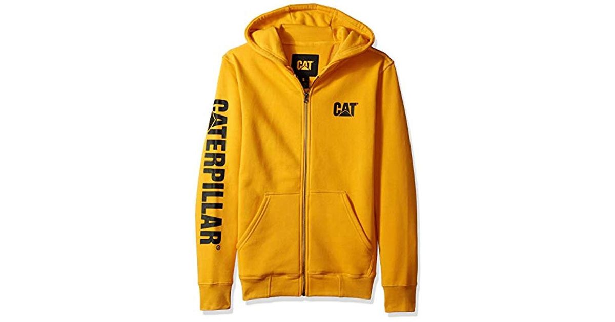 Caterpillar Full Zip Hooded Sweatshirt (regular And Big & Tall Sizes) in Yellow for Men - Lyst