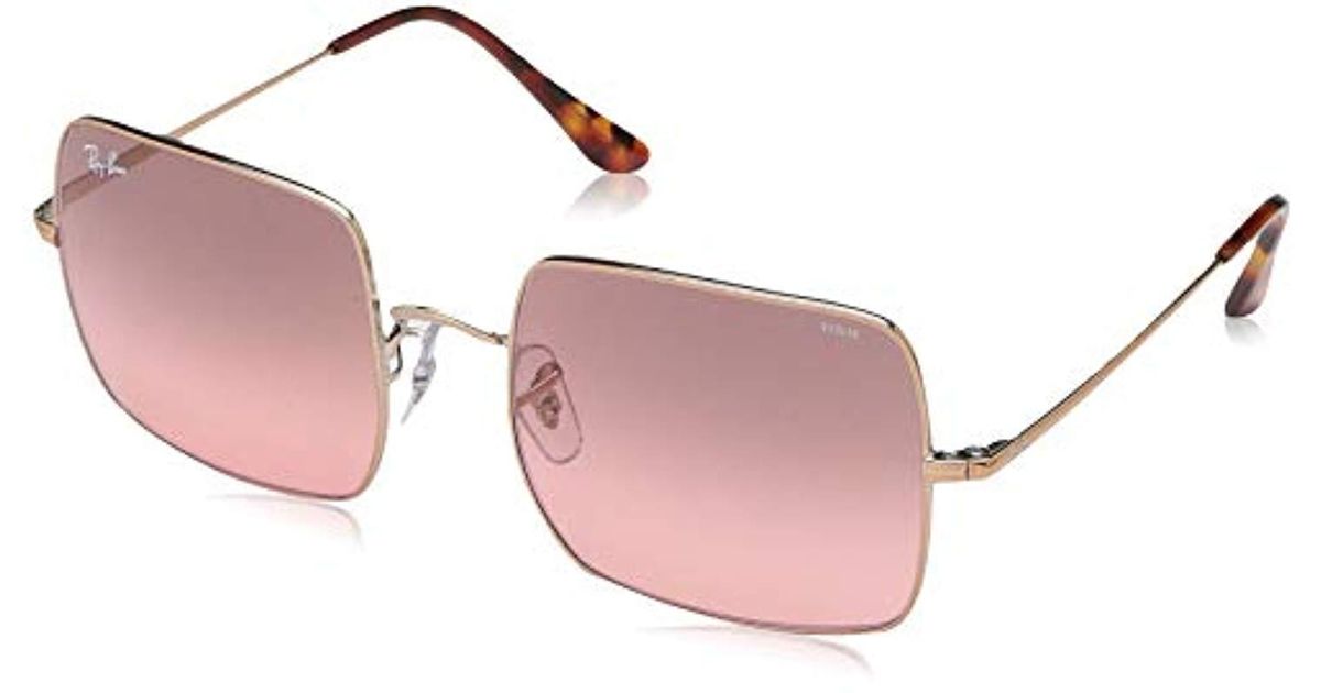 Ray-Ban Polarized Square Sunglasses, Copper, 54 Mm in Pink - Lyst
