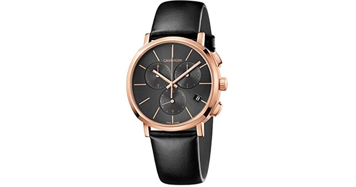 lyst - horloge k8q376c3 calvin klein pour homme en coloris noir