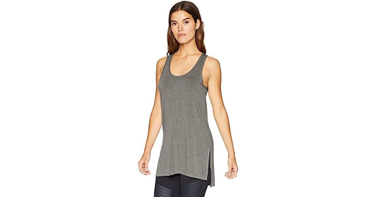 Splendid Gray Studio Activewear Athletic Workout Tank Shirt With Open Back Lyst