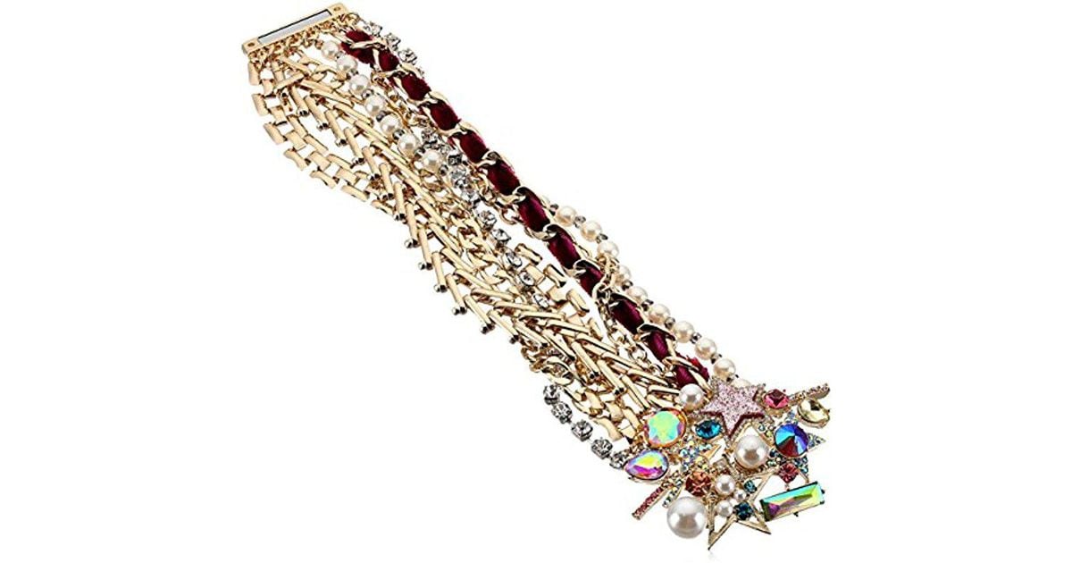 Lyst Betsey Johnson Colorful Stone And Statement Bracelet In Lyst Betsey Johnson Colorful Stone And Statement Bracelet In Metallic