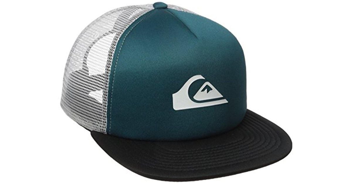 New Quiksilver Snap Addict Mens Navy Foam Trucker Mesh Snapback Cap Hat