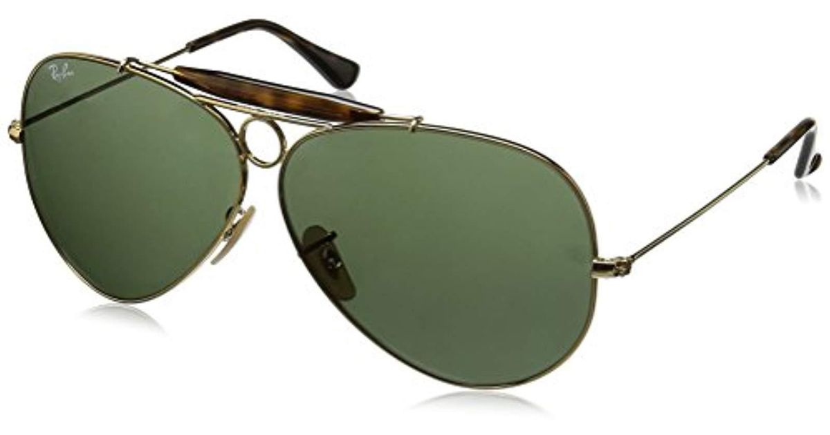 Lyst RayBan Shooter 3138 Aviator Sunglasses in Metallic for Men