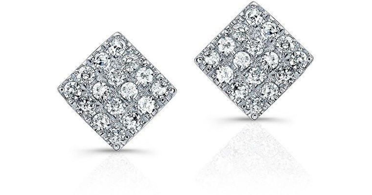 Lyst Anne Sisteron 14kt White Gold Diamond Mini Square Stud Lyst Anne Sisteron 14kt White Gold Diamond Mini Square Stud Earrings In Metallic