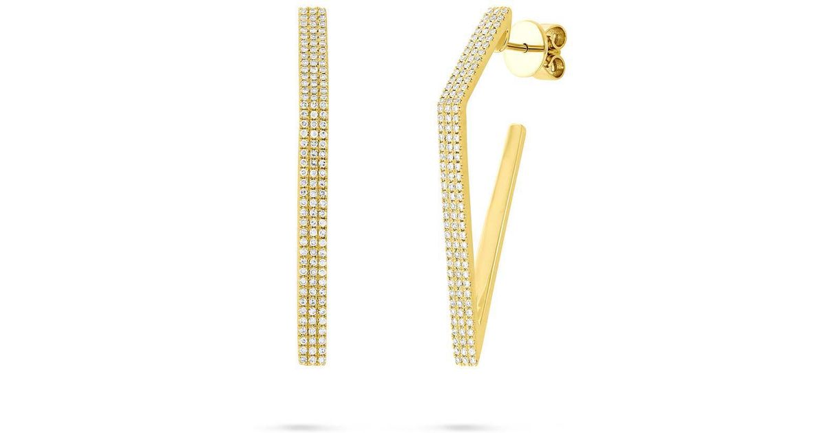 Lyst Anne Sisteron 14kt Yellow Gold Diamond Edgy Wishbone Earrings