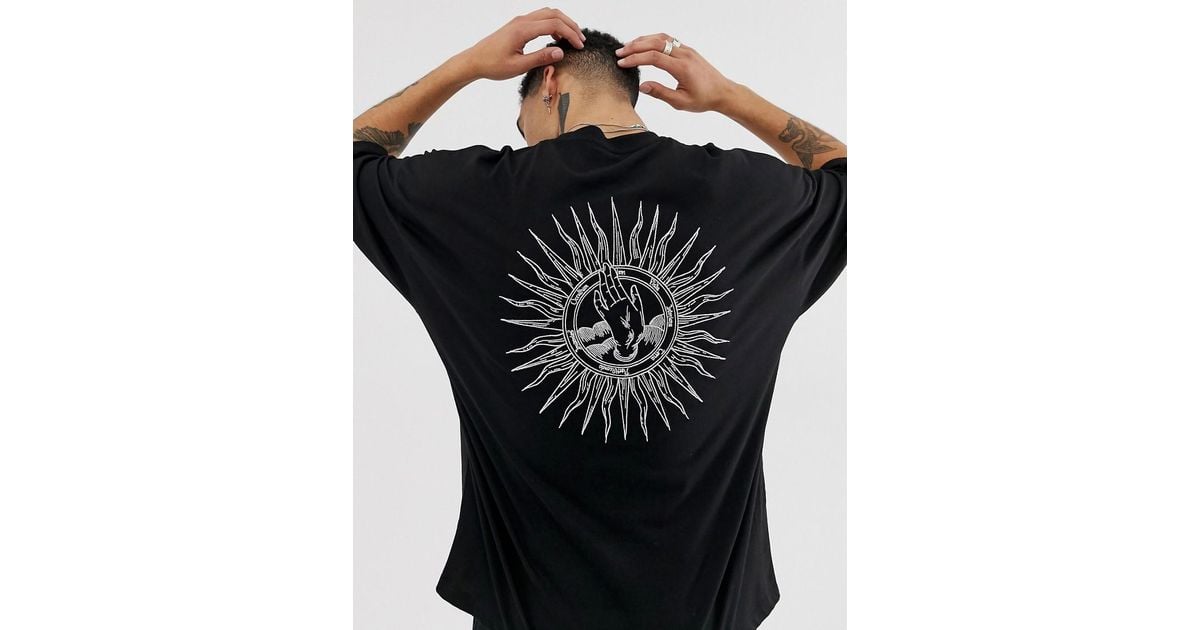 Lyst ASOS Oversized T Shirt With Back Embroidery Placement Print In Black For Men