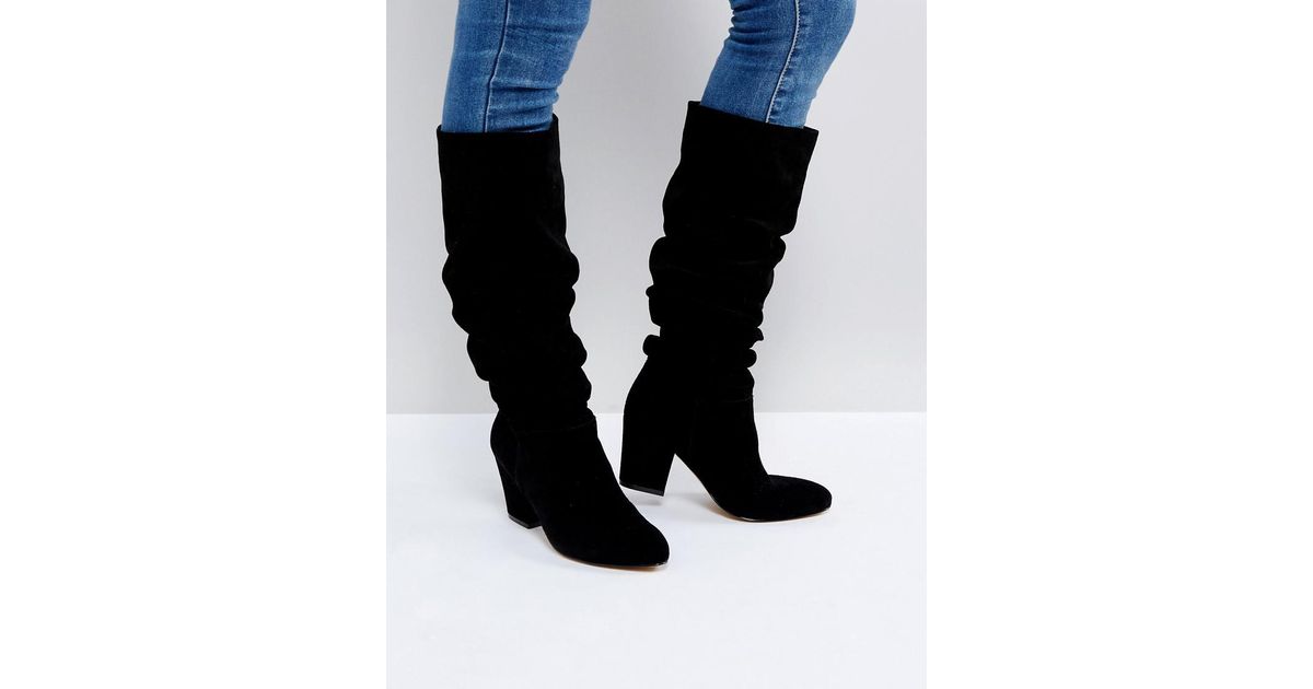 Lyst Office Kowl Slouch Leather Boots In Black