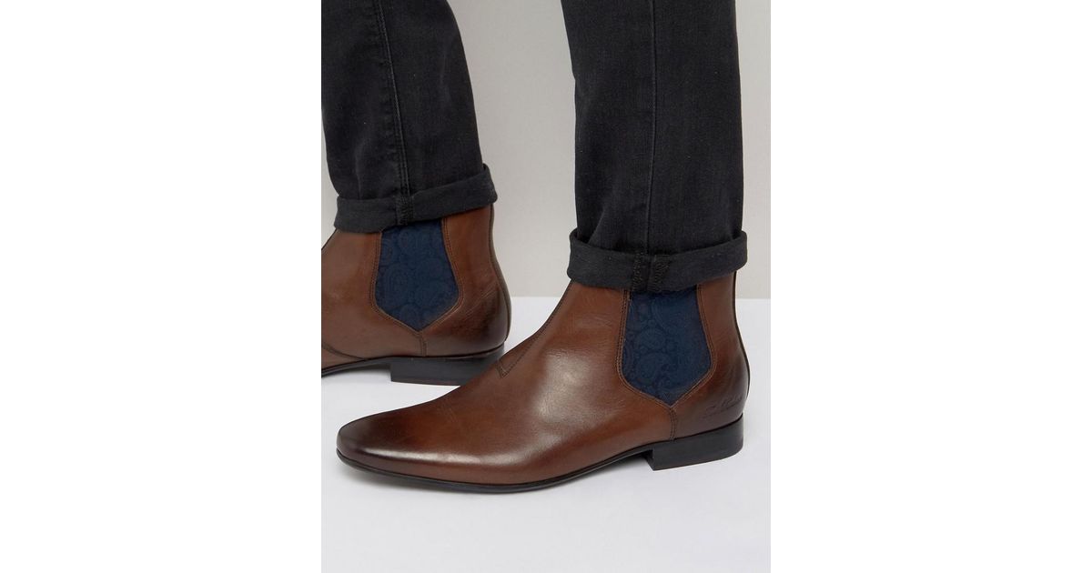 Ted Baker Hourb Chelsea Boots in Brown for Men - Lyst