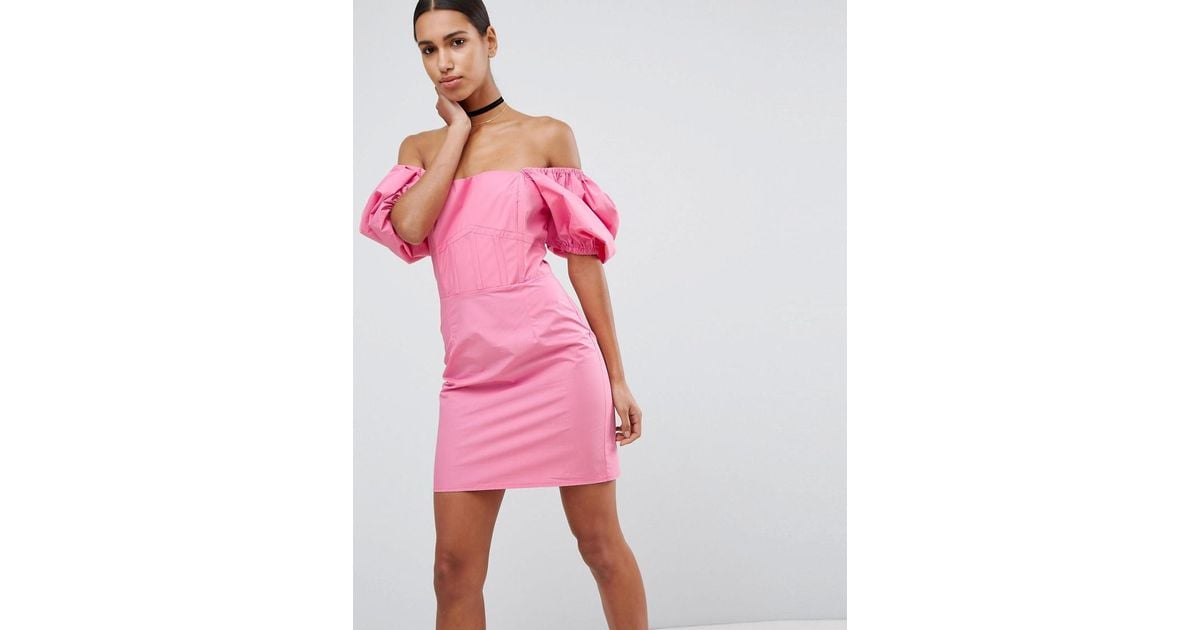 Shoulder Puff Sleeve Dress