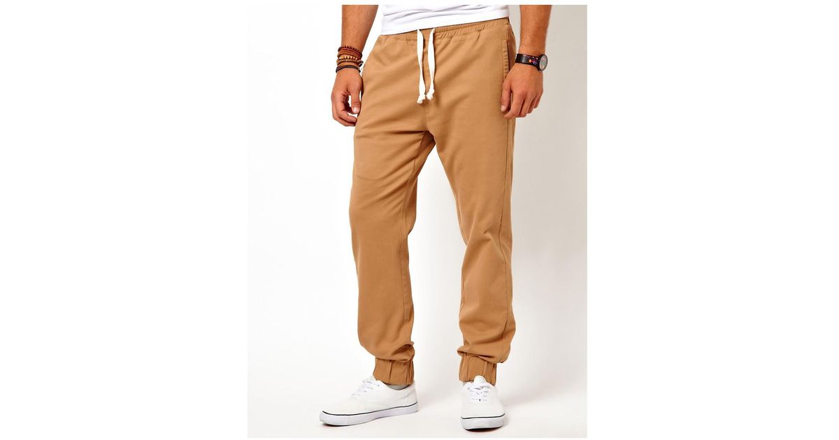 tan cuffed joggers