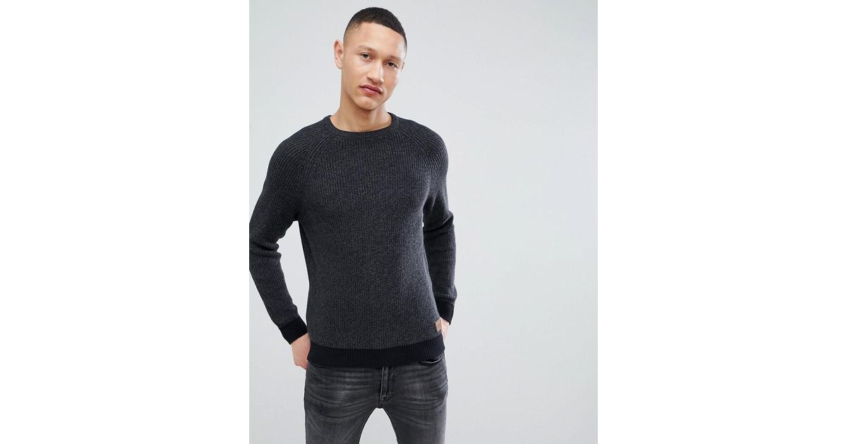 Lyst Cou Homme Torsade Du Gris Coloris Pour Maille Ras En Threadbare Pull 4Cx7rw4qO