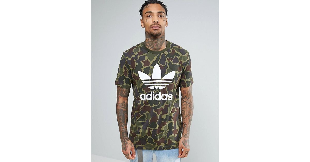adidas originals camo trefoil t shirt khaki adidas originals camo trefoil t shirt khaki