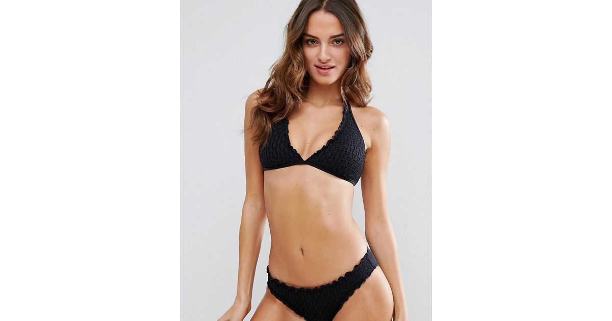 Seafolly havana halter bikini top black