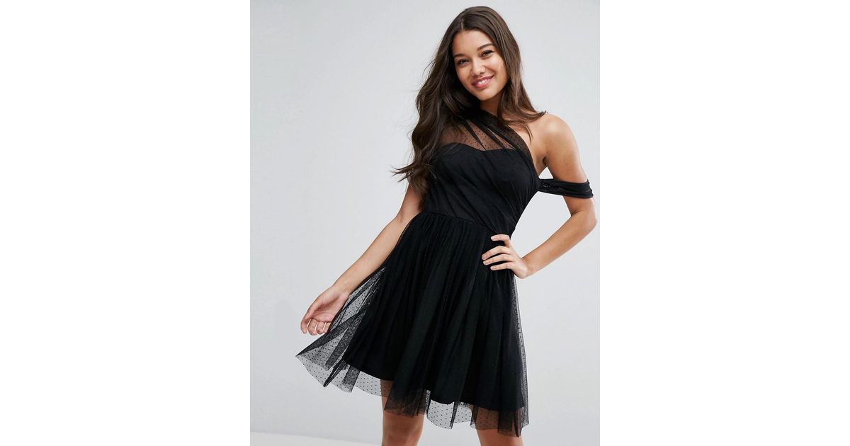Mesh One Shoulder Dress