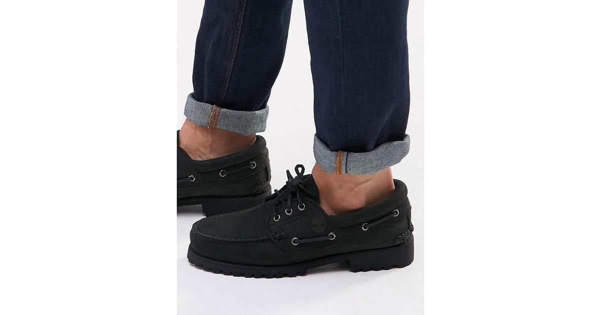 timberland boat shoes black