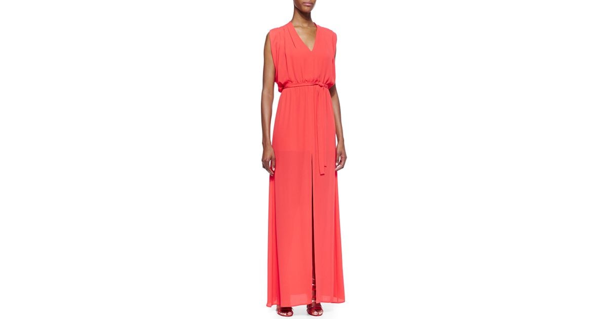 plunge neck gown