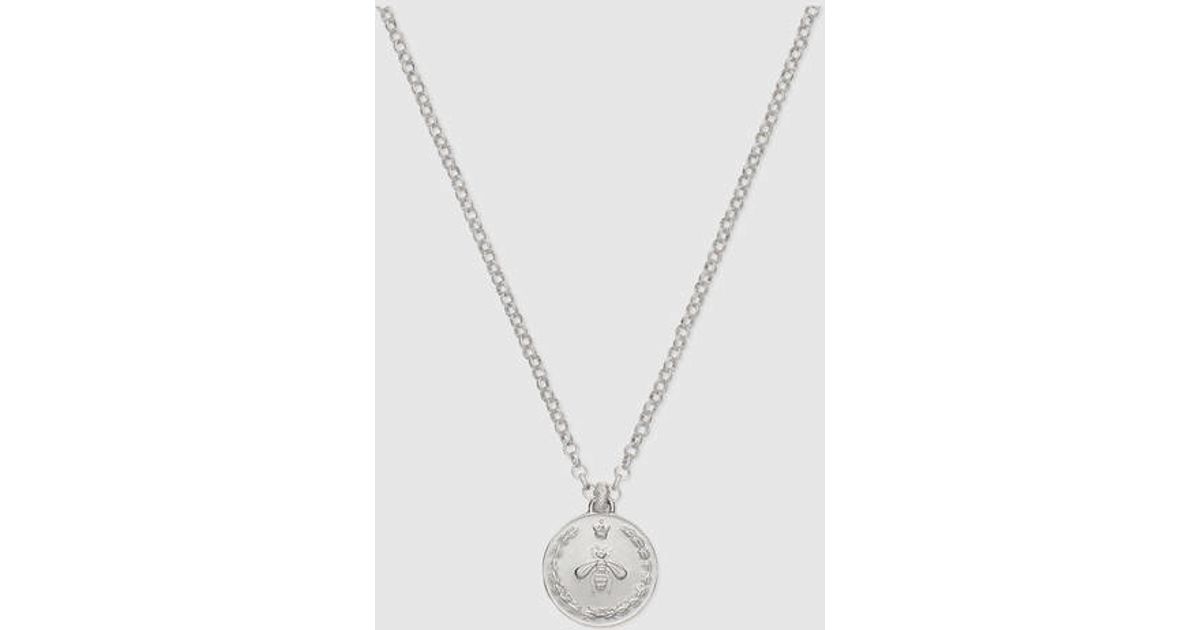 Gucci Necklace In Silver With Coin in Silver (sterling Silver) | Lyst