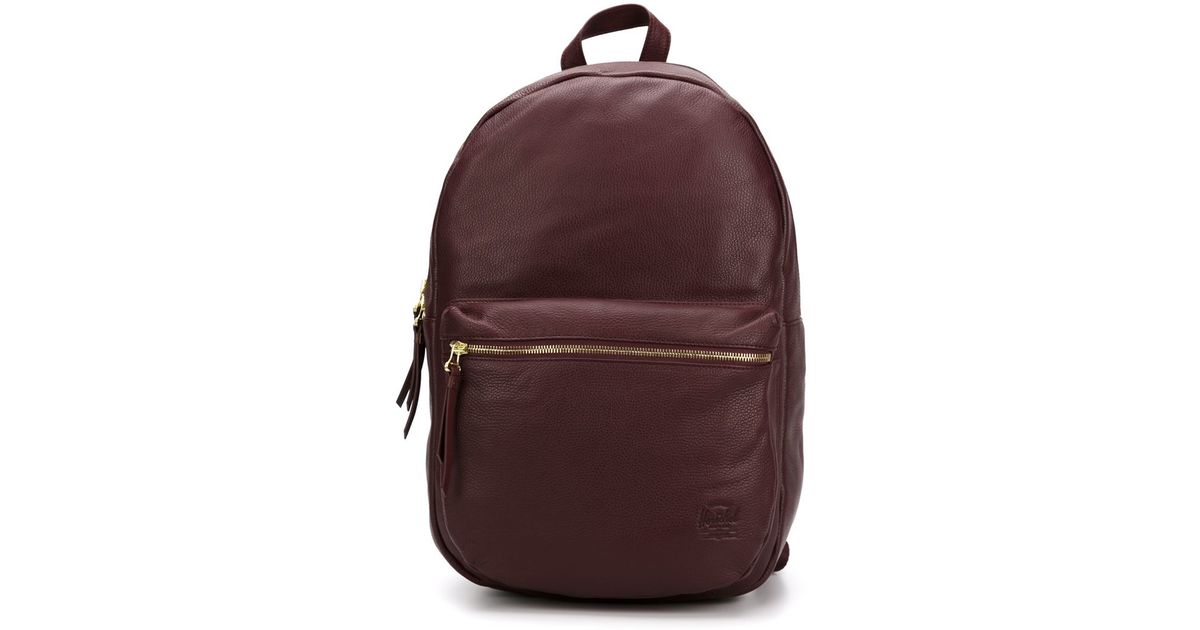 Herschel supply co. Leather Backpack in Red for Men | Lyst