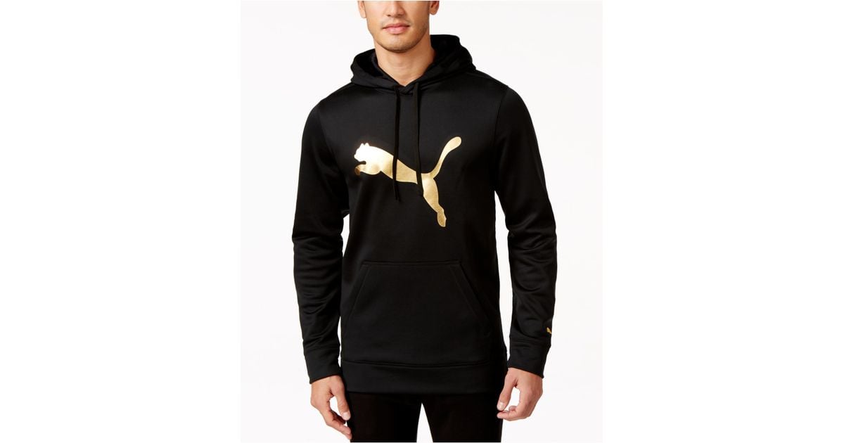 puma black and gold hoodie