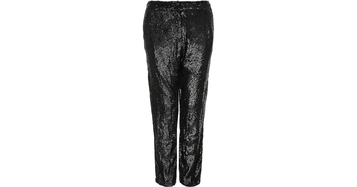 blue sequin trousers